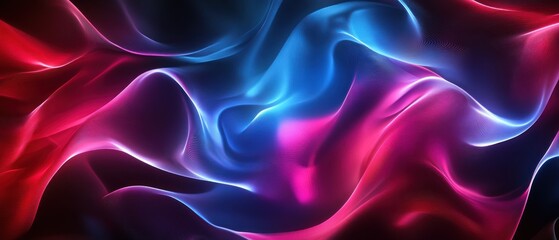 Obraz premium abstract digital background with wave shapes like a hologram, or glass, red and blue