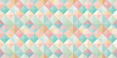 Seamless background of abstract geometric shapes in pastel colors, pattern, texture, design, backdrop, wallpaper