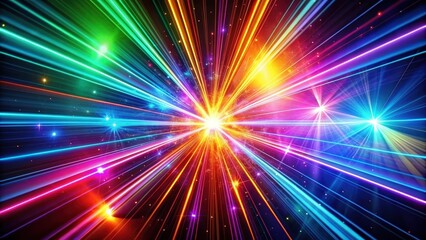 Futuristic background with colorful laser beams and explosive energy on dark background, futuristic, abstract, sci-fi