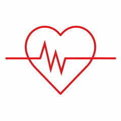 Heart beat line art vector illustration