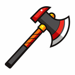 Hacha de bombero con filos negros art vector illustration