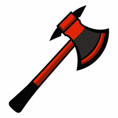 Hacha de bombero con filos negros art vector illustration