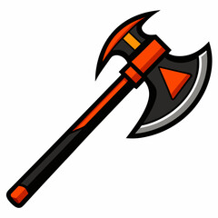 Hacha de bombero con filos negros art vector illustration