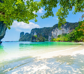 Beautiful sandy beach at Hong Island, Krabi Province, southern Thailand, Asia