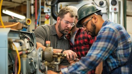 Hands-on HVAC training session with equipment