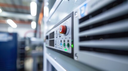 Close-up of HVAC equipment control panel