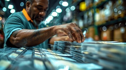 A close-up of hands counting ballots, symbolizing the meticulous process and integrity involved in determining election results.