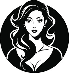 Women silhouette design template