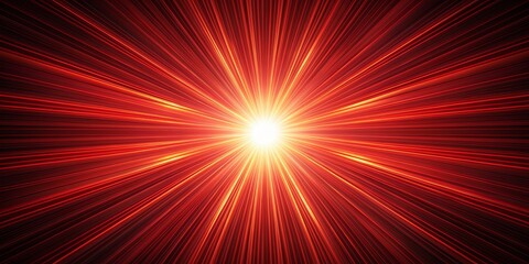 Obraz premium Red and Yellow Light Streaks Radiating Outwards, Digital Art, Abstract Background, Light, Speed, Red, Yellow