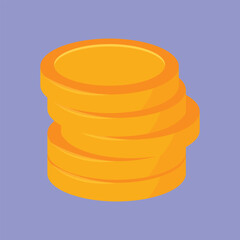 Gold coins vector. Gold coins stack illustration. gold currency gold money