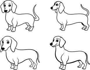 Dog coloring page design line art template