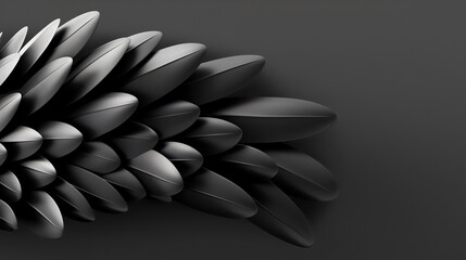 Obraz premium A striking composition featuring black leaves artistically layered against a dark backdrop