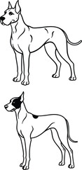Dog coloring page design line art template