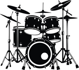 Music instrument drum line art coloring page design