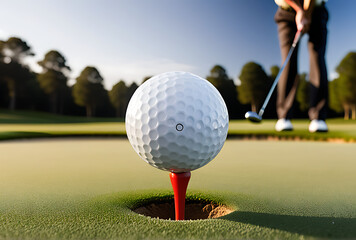 solitary golf ball showcasing precision focus