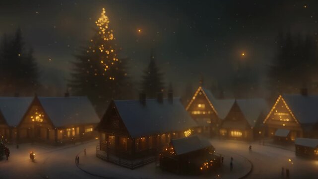 Charming village at christmas time