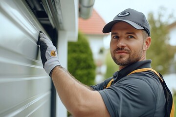 Contractor Performing Garage Door Installation and Repair