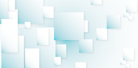 Abstract gradient white and blue background with diamond and square triangle shapes layered in modern abstract pattern design, White color technology concept geometric line vector background.