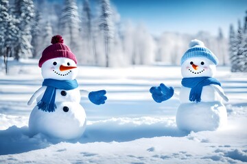Obraz premium snowman on the snow