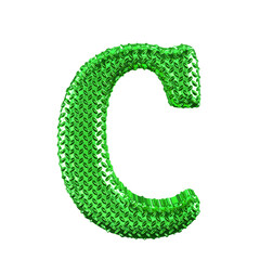 Green ribbed symbol. letter c