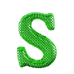 Green ribbed symbol. letter s