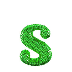 Naklejka premium Green ribbed symbol. letter s