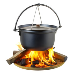 Wooden campfire flame