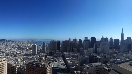 Obraz premium A panoramic view from above San Francisco's financial district