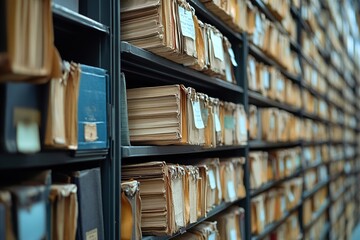 Obraz premium Judicial Court Files Arranged in Stacks