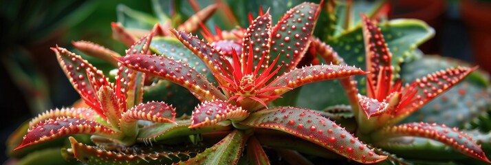 Euphorbia milii a plant known as the Crown of Thorns in a garden setting Bunga Euphorbia