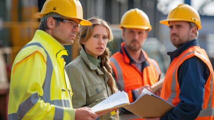 Safety officers conducting a global health and safety inspection