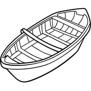 black and white rowboat outline clip art preview