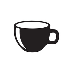 A black cup with white background