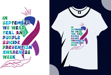 Suicide prenention week vector trendy word t shirt design