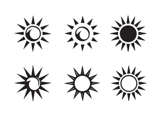 Collection of sun with white background