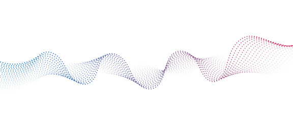 Flowing Dot Wave halftone gradient pattern on transparent background.