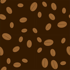 Coffee beans on seamless pattern