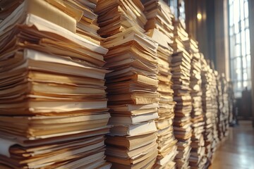 Fototapeta premium Stacked Judicial Court Documents