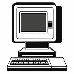 computer  Silhouette Vector illustration