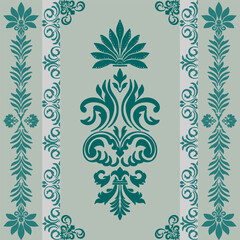Classic Floral Damask Seamless Pattern baroque style Elegant Textile Design