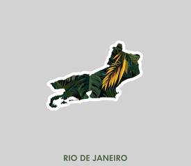 Fototapeta premium Discover the spirit of the Rio de Janeiro with this stylish sticker! It’s a reminder of the importance of protecting forests and natural heritage. The perfect choice for those who care about planet.