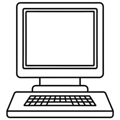 computer line art Silhouette Vector illustration
