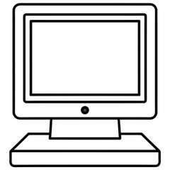 laptop line art Silhouette Vector illustration 