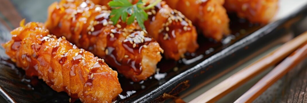 Deep fried sweet potato coated with sweet syrup is known as Daigaku imo