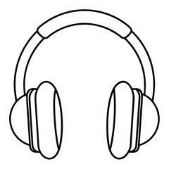headphone line art  Silhouette Vector illustration
