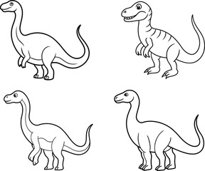 Dinosaur coloring page template design
