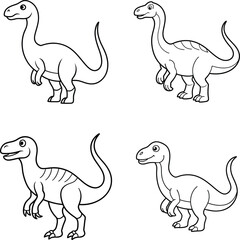 Dinosaur coloring page template design