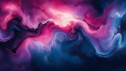 Fototapeta premium Abstract vibrant painting with pink and blue