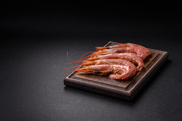 Tiger shrimp or langoustine boiled with spices and salt