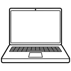 laptop   line art  Silhouette Vector illustration
